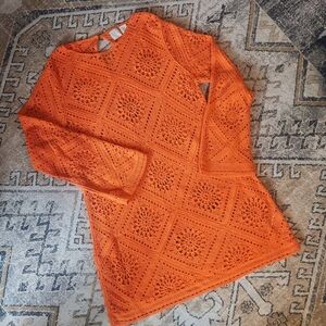 Orange Crochet Joie Women's Dress/ Cover Up.